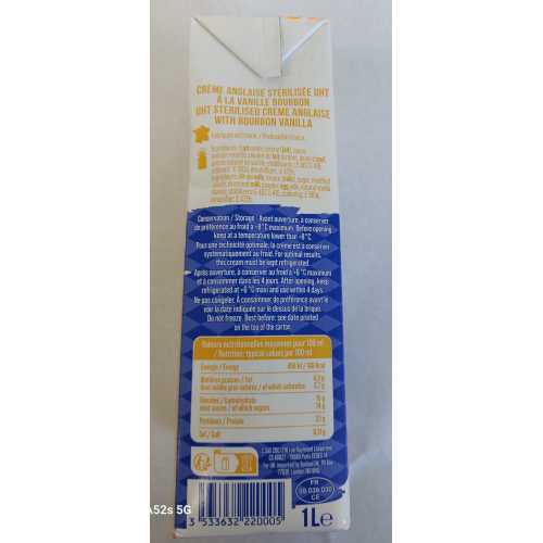 Crème Anglaise à la Vanille Bourbon 1L