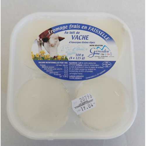 Fromage Frais en FAISSELLE au lait de vache (4 x 125g)